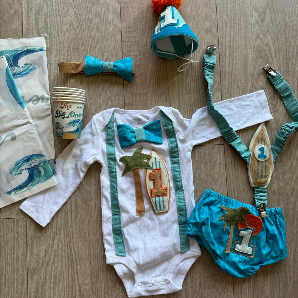 Big One theme outfit size 12-18 mo. All handmade